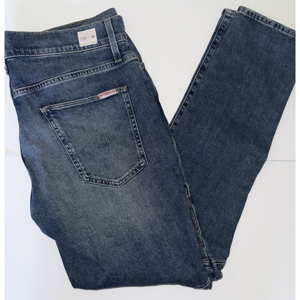 Hudson Mens Ethan Biker Skinny Jeans 36 Stretchy Denim Tapered Rock & Roll Urban